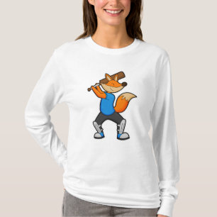 Fox at Cricket with Cricket bat T-Shirt