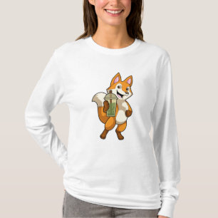 Fox at Drinking with Bubble Tea T-Shirt