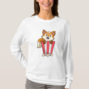 Fox at Eating with Popcorn T-Shirt