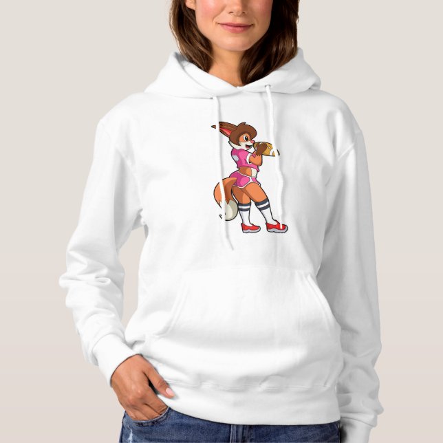 Fox at Football Sports Hoodie (Front)