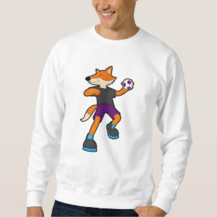 Fox at Handball player with Handball Sweatshirt