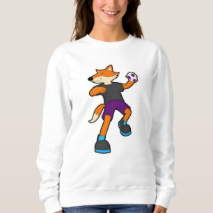 Fox at Handball player with Handball Sweatshirt