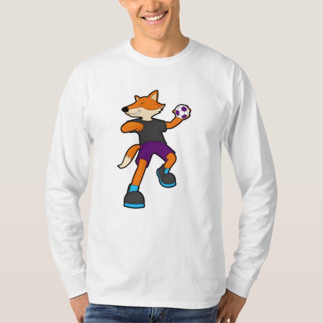Fox at Handball player with Handball T-Shirt (Front)