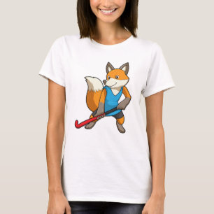 Fox at Hockey with Hockey bat T-Shirt