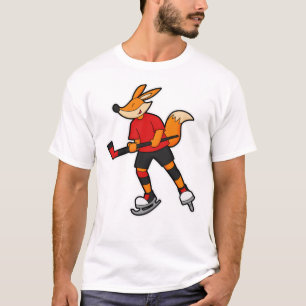 Fox at Hockey with Hockey stick T-Shirt