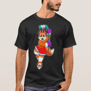 Fox at Ice hockey with Ice hockey stick 1 T-Shirt