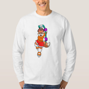 Fox at Ice hockey with Ice hockey stick T-Shirt
