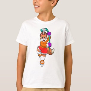 Fox at Ice hockey with Ice hockey stick T-Shirt