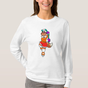 Fox at Ice hockey with Ice hockey stick T-Shirt
