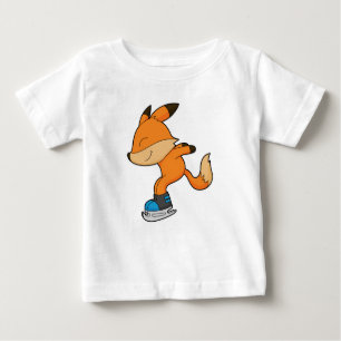 Fox at Ice skating with Ice skates Baby T-Shirt