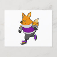 Fox at Ice skating with Ice skates & Glasses
