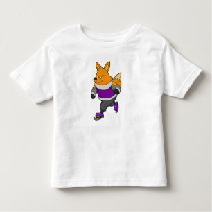 Fox at Ice skating with Ice skates & Glasses Toddler T-Shirt