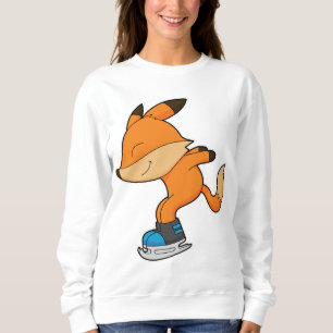 Fox at Ice skating with Ice skates Sweatshirt