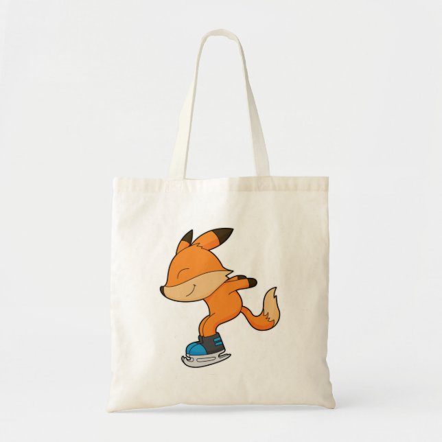 Fox at Ice skating with Ice skates Tote Bag (Front)