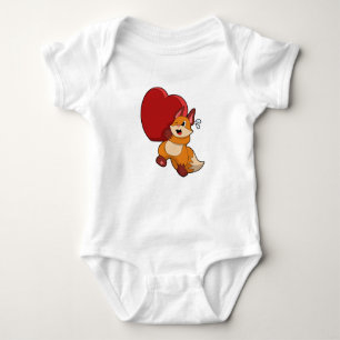 Fox at Love with Heart Baby Bodysuit