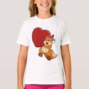 Fox at Love with Heart T-Shirt