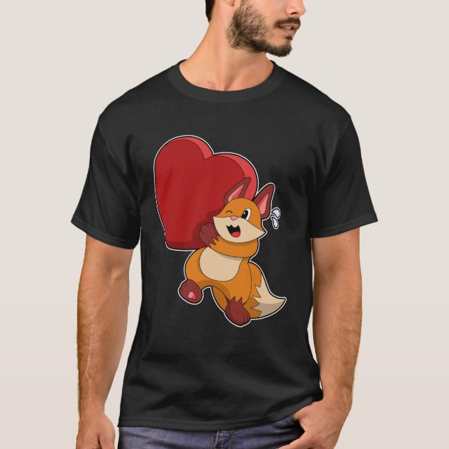 Fox at Love with Heart T-Shirt (Front)