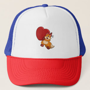 Fox at Love with Heart Trucker Hat