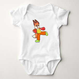 Fox at Martial arts Boxing with Boxing gloves Baby Bodysuit