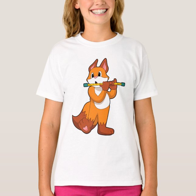 Fox at Music with Flute.PNG T-Shirt (Front)