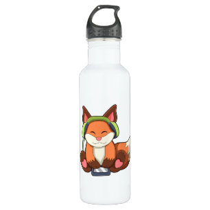 Fox at Music with Headphone 710 Ml Water Bottle