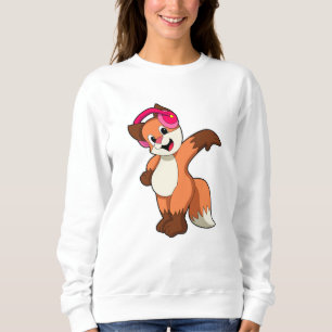 Fox at Music with Headphone Sweatshirt