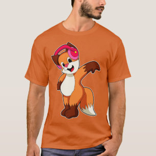 Fox at Music with Headphone T-Shirt