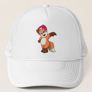 Fox at Music with Headphone Trucker Hat