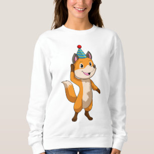 Fox at Party with Party hat Sweatshirt