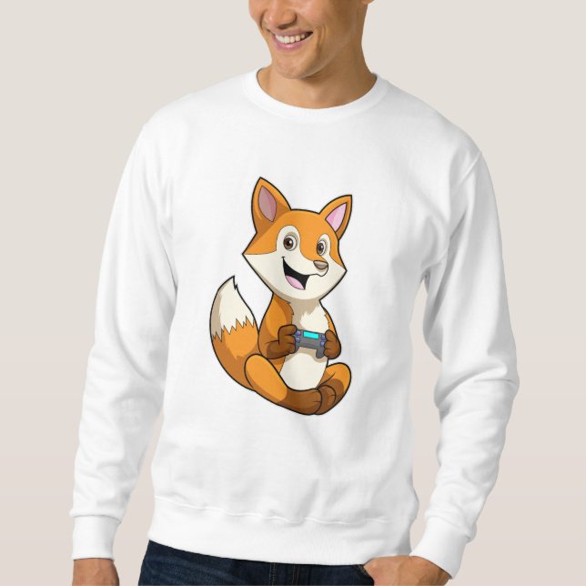 Fox at Playing with Controller Sweatshirt (Front)