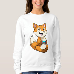 Fox at Playing with Controller Sweatshirt