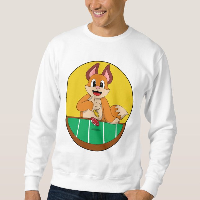 Fox at Poker with Poker chips Sweatshirt (Front)