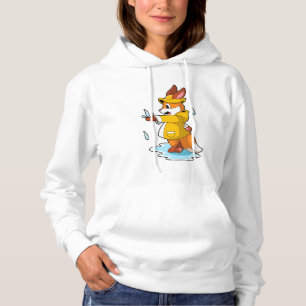 Fox at Rain with Rain drops Hoodie