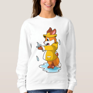 Fox at Rain with Rain drops Sweatshirt