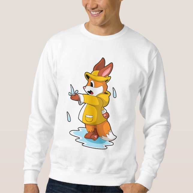 Fox at Rain with Rain drops Sweatshirt (Front)