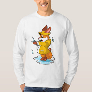 Fox at Rain with Rain drops T-Shirt