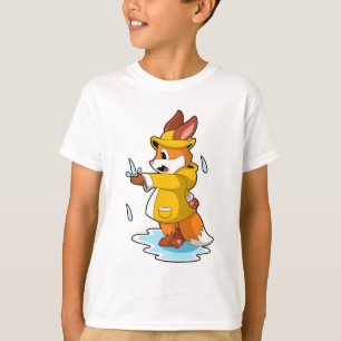 Fox at Rain with Rain drops T-Shirt
