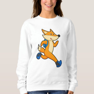 Fox at Running with Backpack Sweatshirt