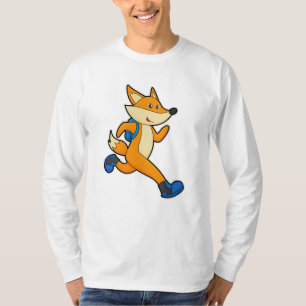 Fox at Running with Backpack T-Shirt
