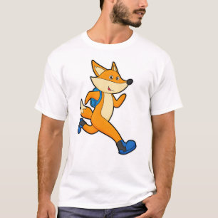 Fox at Running with Backpack T-Shirt