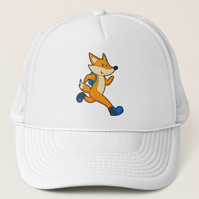 Fox at Running with Backpack Trucker Hat (Front)