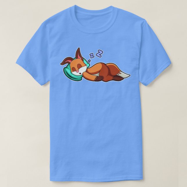 Fox at Sleeping with Pillow 1 T-Shirt (Design Front)