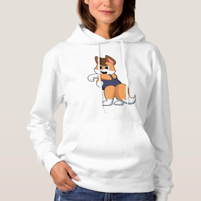 Fox at Swimming with Swimsuit Hoodie (Front)