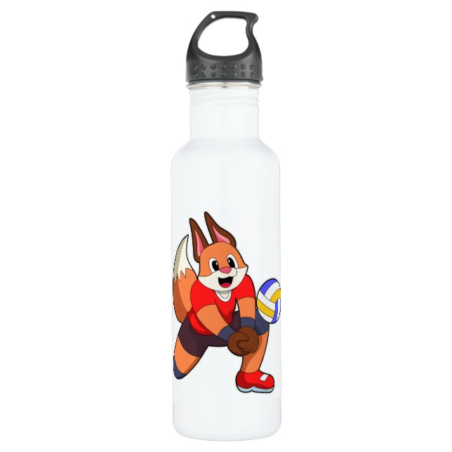 Fox at Volleyball Sports 710 Ml Water Bottle (Front)
