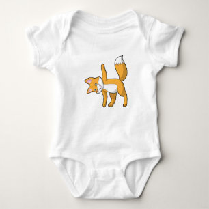 Fox at Yoga Stretching Baby Bodysuit