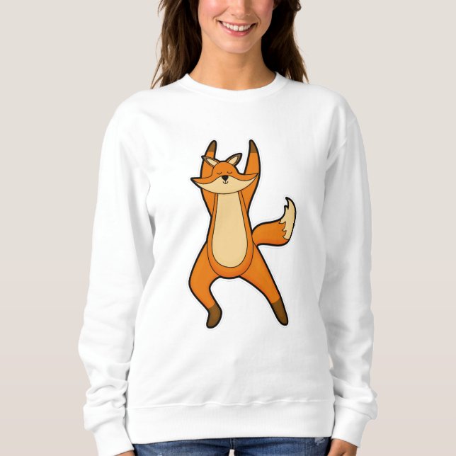 Fox at Yoga Stretching exercise Sweatshirt (Front)