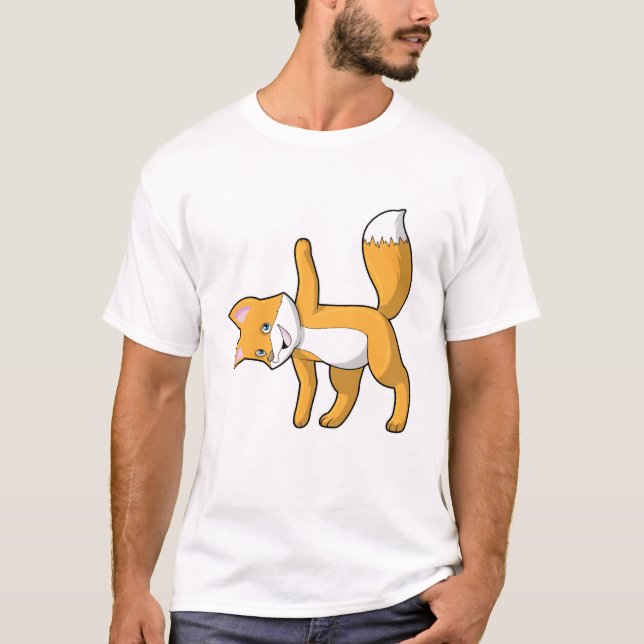 Fox at Yoga Stretching T-Shirt (Front)