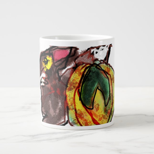 Fox autumn plan large coffee mug (Front)