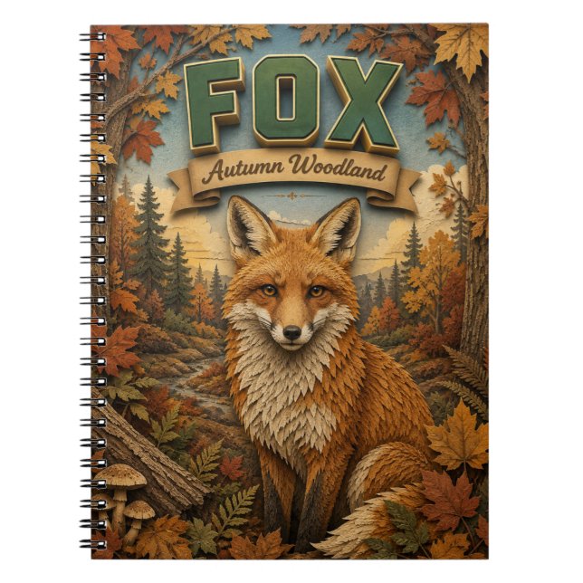 Fox Autumn Woodland POPCUT Notebook (Front)