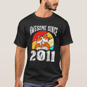 Fox Awesome Since 2011 11Th Birthday 11 Years Old T-Shirt